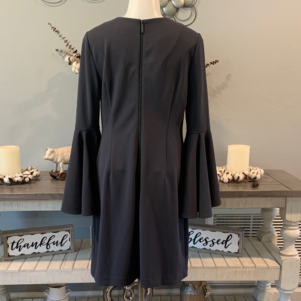 Calvin Klein Charcoal Grey Long Sleeve Dress - Picture 4 of 6